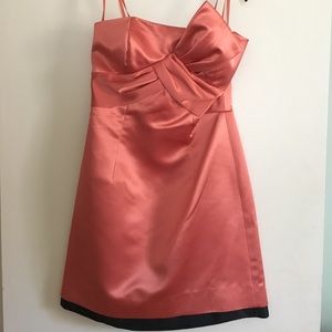 BCBG Satin Coral Strapless Dress